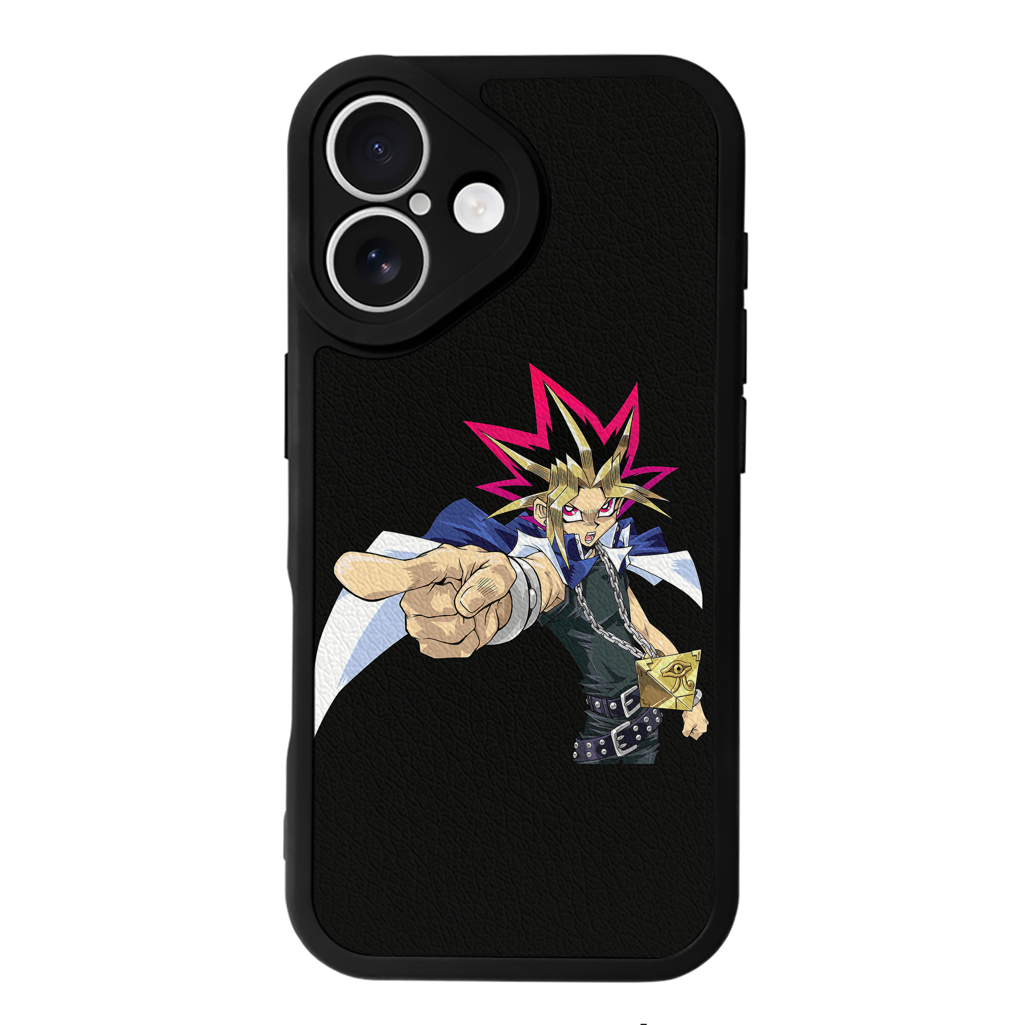 （画像用） 遊☆戯☆王 Yu-Gi-Oh! 【iPhone 16シリーズ対応】シリコンスマホケース（レザー調） 材質：シリコン